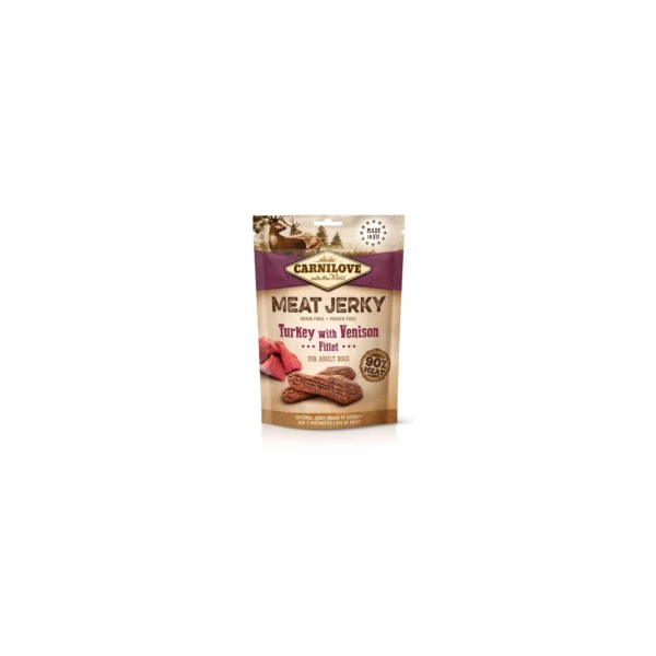 Carnilove Jerky Snack Turkey with Venison Fillet – pulyka szarvas filével 100g