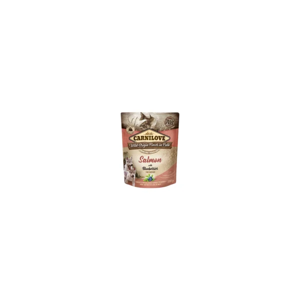 Carnilove Dog Puppy tasakos Paté Salmon with Blueberries - Lazac áfonyával 300g HU