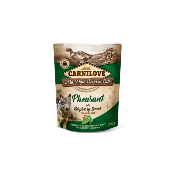 Carnilove Dog tasakos Paté Pheasant with Raspberry Leaves - Fácán málnalevéllel 300g HU
