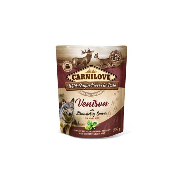 Carnilove Dog tasakos Paté Venison with Strawberry Leaves - Szarvas eperlevéllel 300g HU